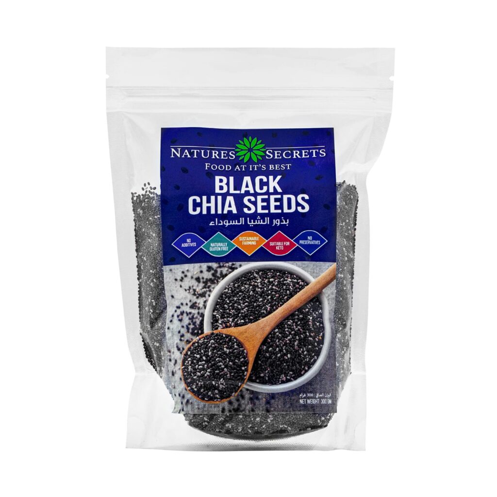 Chia seeds in DubaiNatures Secrets Black Chia Seeds 300 gms